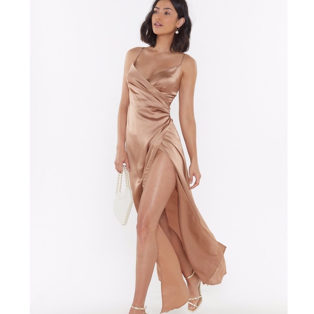 When The Moon’s Out Maxi Satin Dress